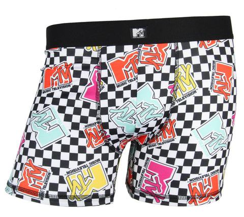 MTV Men's Music Television Allover Logo Adult Boxer Briefs Underwear