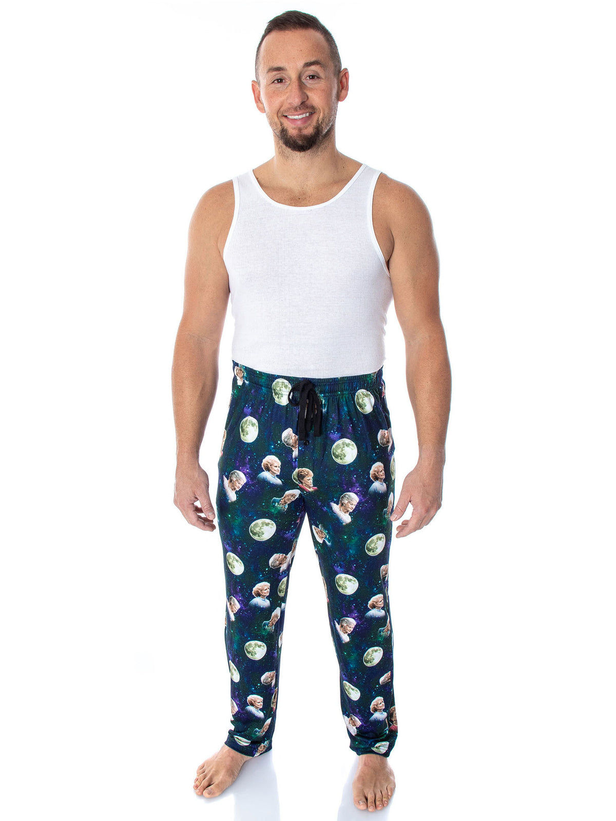 Golden Girls Men's 4 Character Moon Allover Sleep Lounge Pajama Pants
