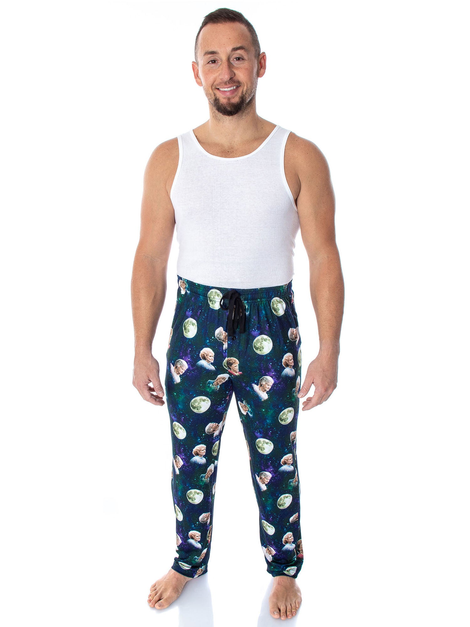 Golden Girls Men's 4 Character Moon Allover Sleep Lounge Pajama Pants