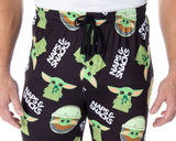 Star Wars Men's Baby Yoda Snacks And Naps Sleep Lounge Pajama Pants