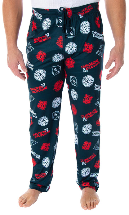 Dungeons and Dragon Men's Allover Game Dice Print Lounge Pajama Pants