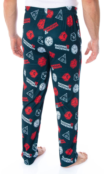 Dungeons and Dragon Men's Allover Game Dice Print Lounge Pajama Pants