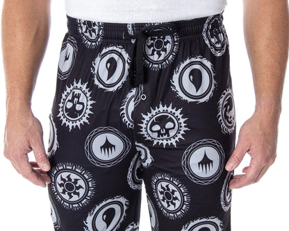 Magic The Gathering Men's Mana Color Logo Symbols Sleep Lounge Pajama Pants