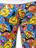 Sesame Street Men's Allover Character Face Collage Adult Pajama Pants