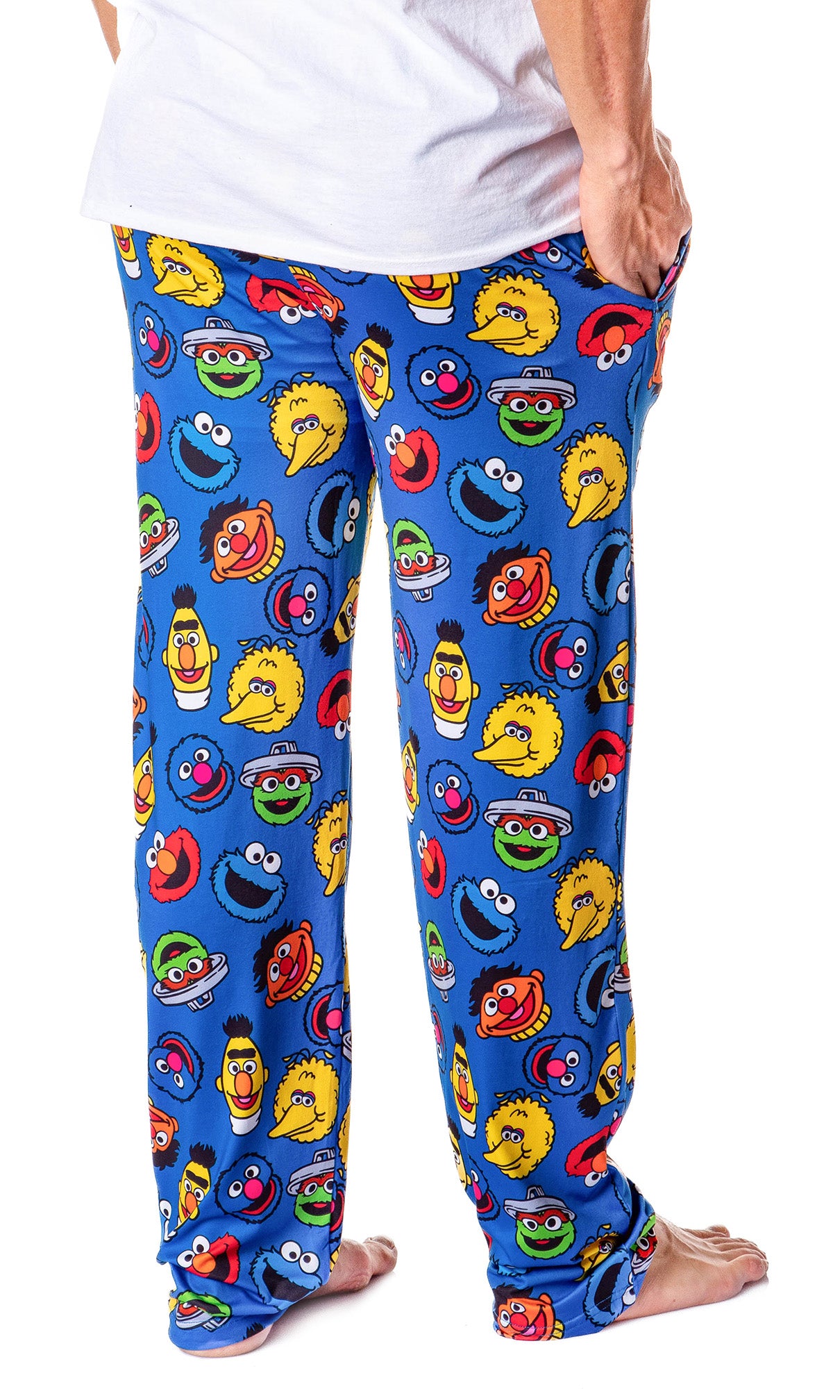 Sesame Street Men's Allover Character Head Adult Lounge Pajama