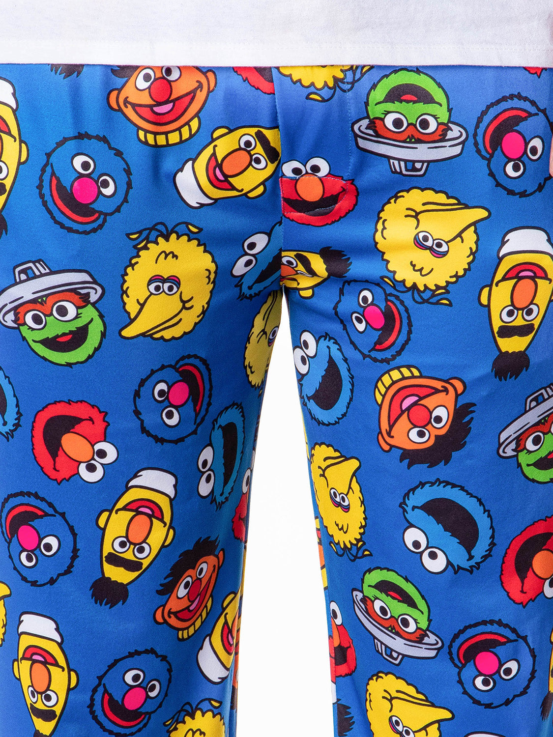 Sesame Street Men's Allover Character Head Adult Lounge Pajama