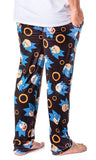 Sonic The Hedgehog Men's Allover Classic Character And Rings Pajama Pants