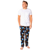 Sonic The Hedgehog Men's Allover Classic Character And Rings Pajama Pants