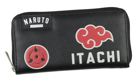 Naruto Shippuden Itachi Uchiha Akatsuki Red Cloud Zip Around Wallet
