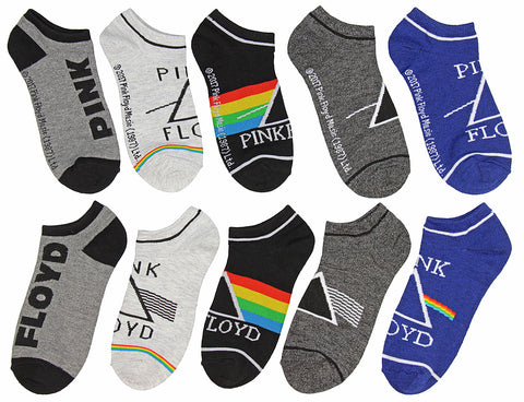 Pink Floyd Unisex Dark Side Of The Moon 5 Pair Mix and Match Ankle Socks