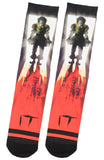 Stephen King IT Pennywise The Clown Blood Spatter Sublimated Crew Socks
