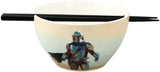 Star Wars The Mandalorian Ceramic Ramen Noodle Bowl with Chopsticks