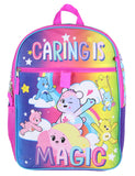 Carebears Caring Is Magic 16" Backpack Lunch Tote Water Bottle 5 Pc Mega Set