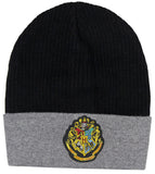 Harry Potter Wizarding World Hogwarts Crest Logo Knit Scarf & Cuff Beanie Set