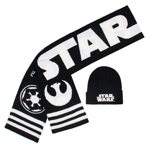 Star Wars Galactic Empire Rebel Alliance Warm Winter Knit Scarf & Beanie Set