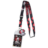 IT The Movie Pennywise ID Lanyard Badge Holder w/ And 2" Rubber Charm Pendant