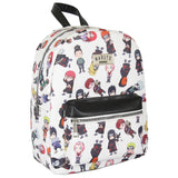 Naruto Shippuden Allover Chibi Character Faux Leather Mini Backpack Tote Bag