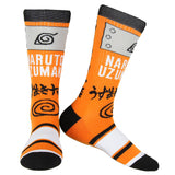 Naruto Shippuden Naruto Uzumaki Hidden Leaf Village Logo Athletic Crew Socks