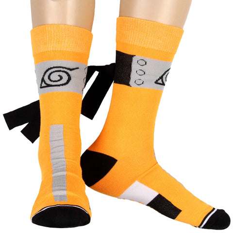 Naruto: Shippuden Shinobi Headband Ties Costume Mens Crew Socks