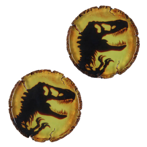 Jurassic Park T-Rex Amber Resin Drink Coaster Set of 2