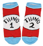 Dr. Seuss Thing 1 And Thing 2 Adult 3 Pack Ankle Socks