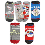 Nickelodeon Ren and Stimpy Cartoon Character Ankle Unisex No Show Socks
