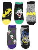DC Comics Batman And Joker Designs 5 Pack Men And Women Ankle Socks