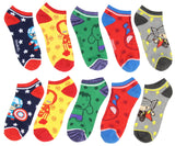 Marvel Avengers Chibi Superhero Characters Ankle No Show Socks 5 Pair
