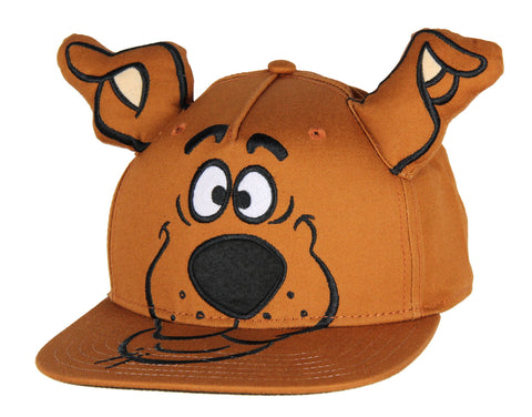 Scooby Doo Embroidered Character Face Adult Adjustable Snapback Hat With 3D Ears