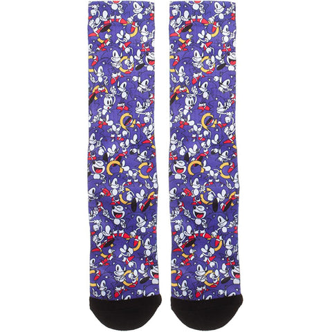 Sonic The Hedgehog Character Expressions Sublimated Crew Socks Mid-Calf