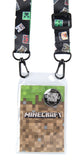 Minecraft Character Head Toss Multi-Use Lanyard Clear ID Badge Holder
