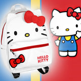 Hello Kitty Signature Bow Face and 3D Ear Design Faux Leather Mini Backpack
