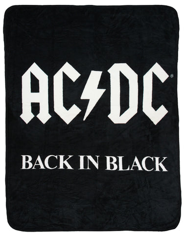 AC/DC Back In Black Super Soft And Cuddly Fleece Plush Throw Blanket