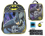 Batman Kids 16" Backpack 5 PC Classic Comic Design Combo Set