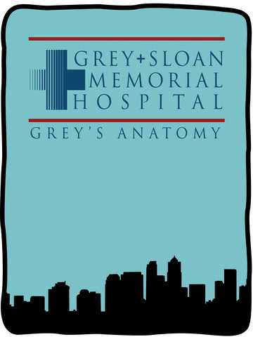 Grey's Anatomy Grey + Sloan Memorial Hospital Blanket 46" X 60" Flannel Fleece Throw