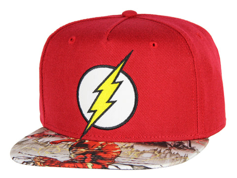 DC Comics Flash Hat - Embroidered Logo Photoreal Bill Youth Snapback Cap