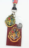Harry Potter Hogwarts Lanyard with Clear ID Badge Holder, Rubber Charm, and Collectible Sticker