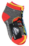 Jurassic Park Socks Kids T-Rex Dinosaur World Ankle No Show Socks - 4 Pack
