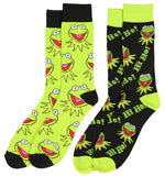 Disney The Muppets Hi Ho Kermit The Frog 2 Pair Crew Socks