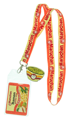 Maruchan Ramen Noodles Lanyard ID Badge Holder With Rubber Charm Pendant