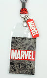 Marvel Lanyard ID Badge Holder And 2" Rubber Charm Pendant With Raised Script