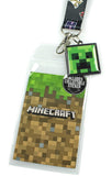 Minecraft ID Lanyard Badge Holder Classic Logo With Metal Charm Pendant