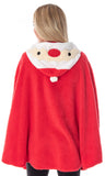 Santa Claus Poncho Costume Robe Red Plush Unisex Adult Christmas Hoodie
